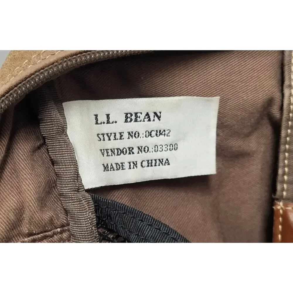 LL BEAN VINTAGE BROWN GENUINE LEATHER MESSENGER CROSSBODY BAG